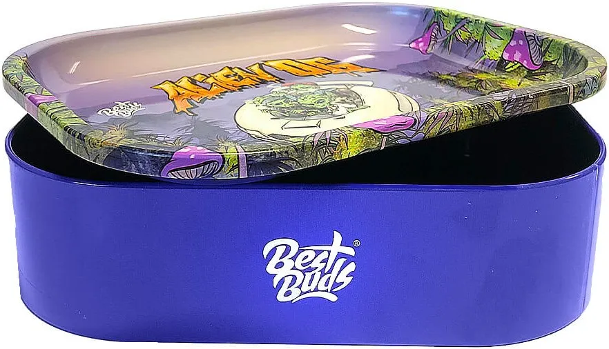 Best Buds Plateau à rouler Thin Box avec rangement, Alien OG
