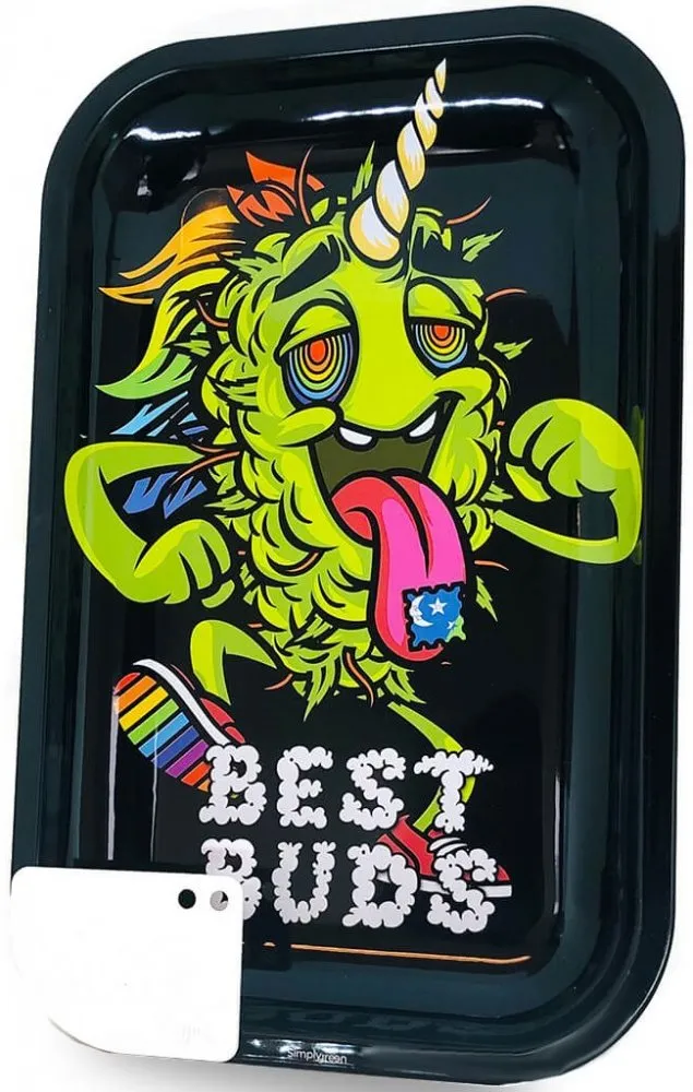 Best Buds LSD Grand plateau à rouler en métal avec carte de broyeur magnétique