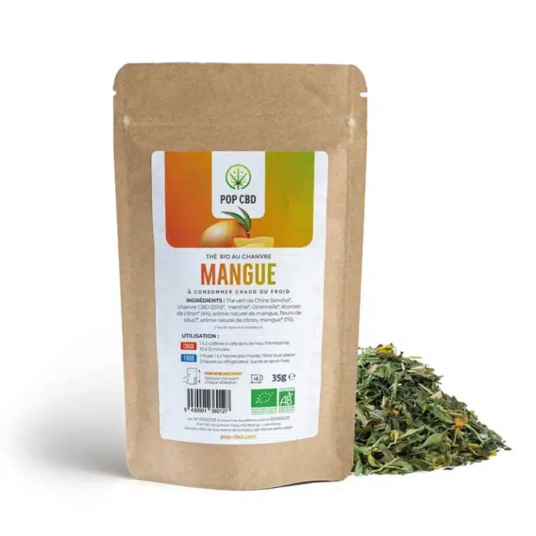 Tisane CBD Bio FRUITEE Thé glacé mangue - 35g - Pop CBD - 1 Sachet