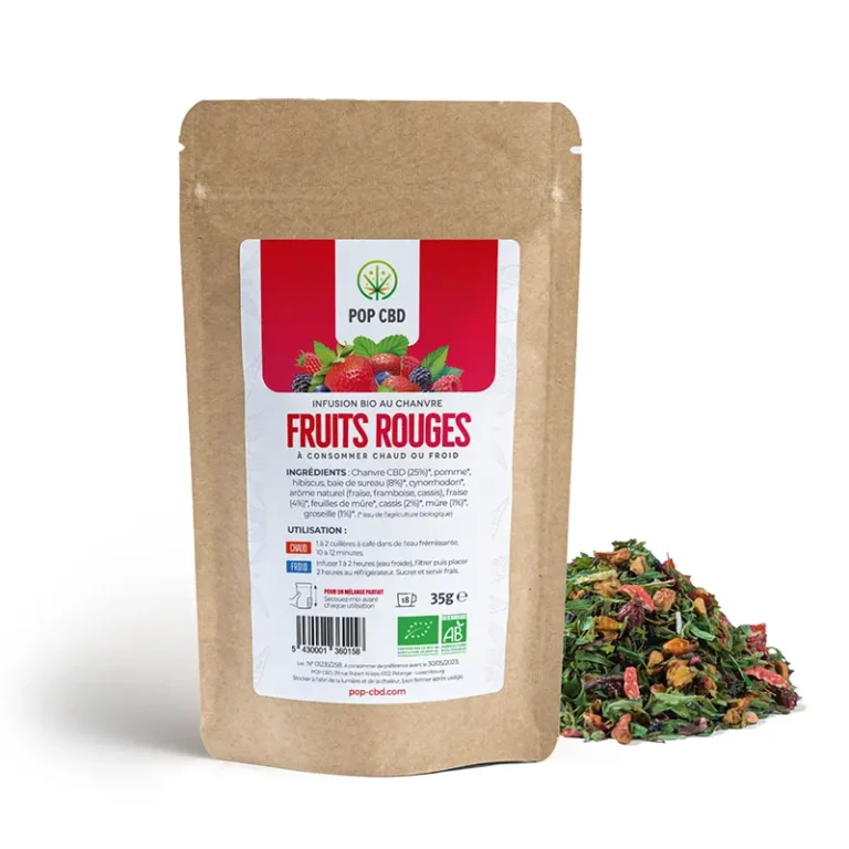 Tisane CBD Bio Fruits rouges - 35g - Pop CBD - 1 Sachet
