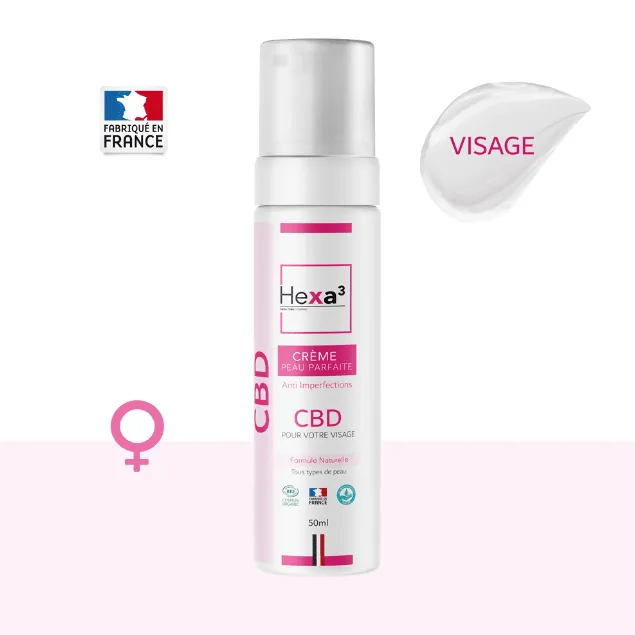 Crème hydratante bio au CBD Peau Parfaite 50ml Hexa³