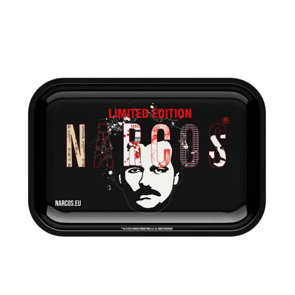 Narcos Plateau à rouler en métal Black Edition, moyen, 19 x 29 cm
